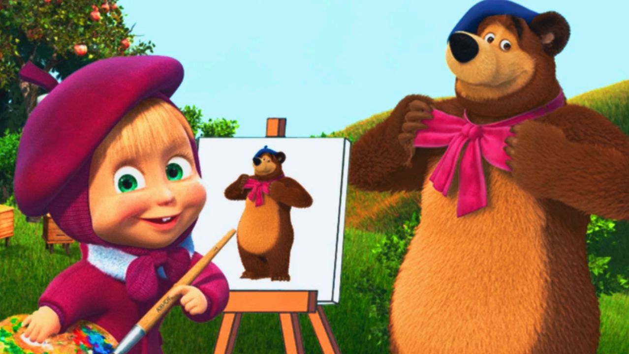 Маша и Медведь | Красочная Магия. Раскрась и Оживи Персонажей Мультфильма Маша и Медведь смотреть онлайн