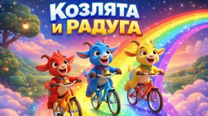 Милые маленькие козочки на велосипедах катаются по Волшебной радуге! 🐐🌈
