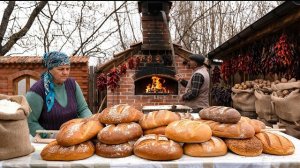 Выпечка Деревенского Хлеба С Картофелем В Дровяной Печи 🔥 🥔