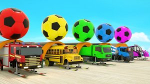 Дождь - Песенка Колеса на автобусе - Колеса в форме футбольного мяча - Детские песенки для малышей