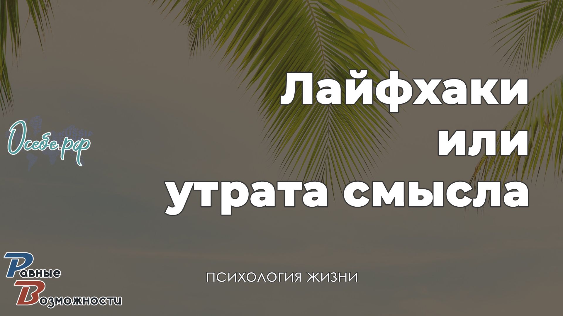Лайфхаки и потеря смысла | на Осебе.рф и Сергей Воронин
