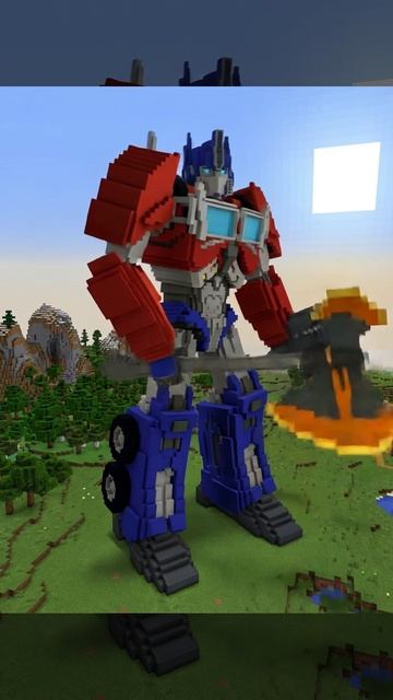 Оптимус Прайм в майнкрафте. #transformers #transformersprime #optimusprime