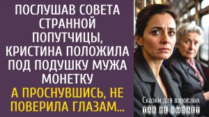 Истории из жизни Послушав совета странной попутчицы, Кристина положила под подушку мужа монетку…