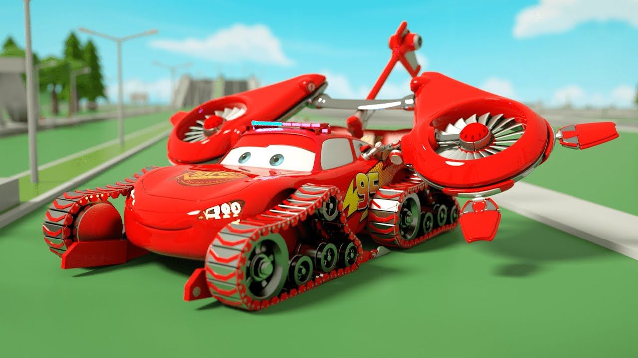 Изучаем цвета с помощью машинок Маккуин, грузовика Мак и уличных автомобилей — сборка Маккуина смотреть онлайн