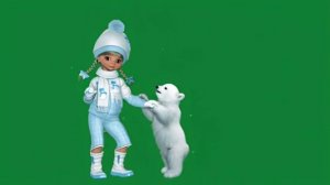 Девочка и медведь хромакей