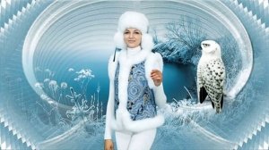 Дама в шапке зима анимация