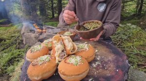 Приготовление вкусных пирожков на природе.