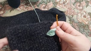 Обзор.Шарф мужской  тунисским вязанием