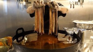 Мастерство приготовления рисовой миски с темпурой из сухожилий!