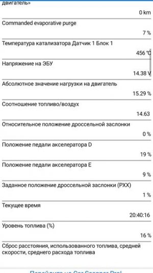 Z18XER диагностика, богатая смесь p0170
