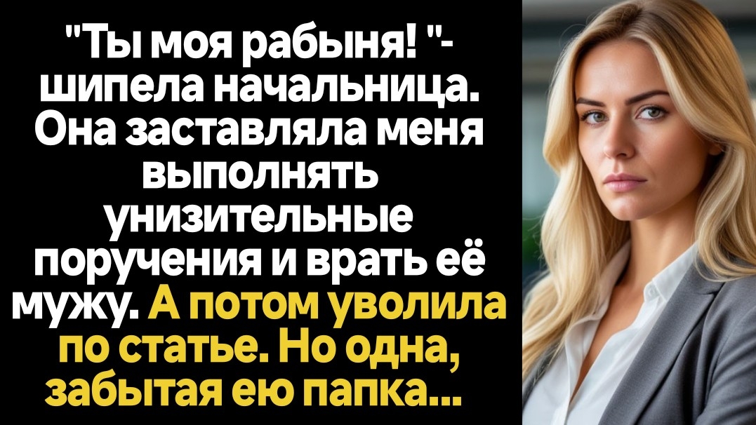 ИСТОРИИ ИЗ ЖИЗНИ/Ты моя рабыня!- кричала начальница, заставляя меня выполнять унизительные поручения смотреть онлайн