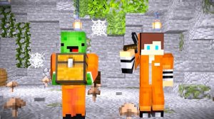 Джей Джей и Майки сбегают из тюрьмы. Майнкрафт Мультик