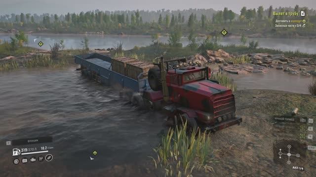 SnowRunner __  ПАШНИ_Вылет в трубу