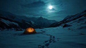 В горах один