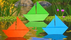 Бумажный кораблик оригами