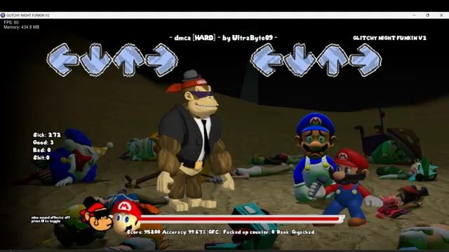 FNF Glitchy Night Funkin V2 DMCA Lawyer Kong Vs Mario смотреть онлайн