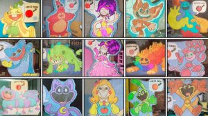 Poppy Playtime: главы с 1 по 5 — все вырезанные из картона фигурки