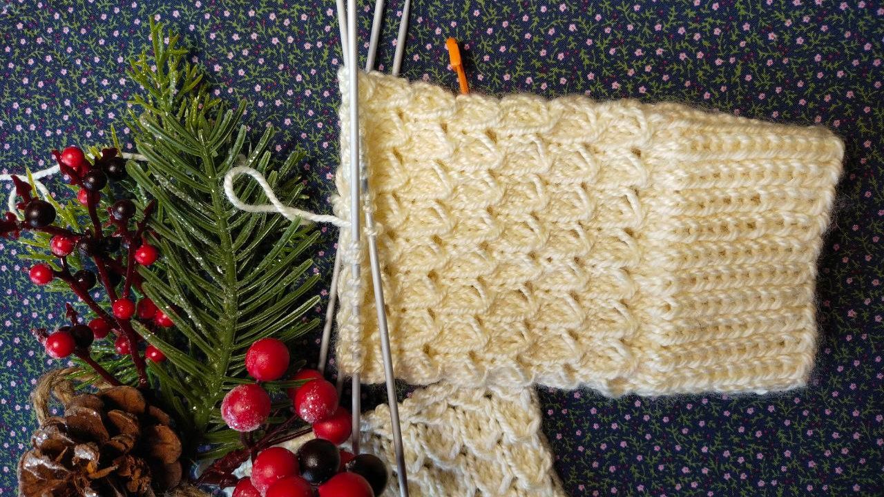 Узор из одного ряда / для кругового вязания, и поворотными рядами. смотреть онлайн