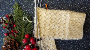 Узор из одного ряда / для кругового вязания, и поворотными рядами.