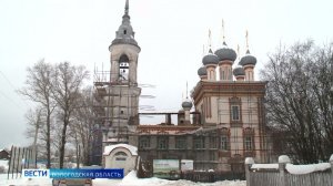 Лепной декор в четверике восстанавливают в вологодском храме Сретения Господня