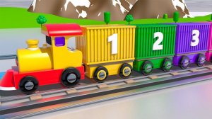 Изучаем цифры с помощью 3D-поезда и корабля для детей