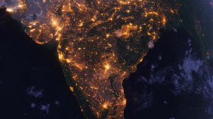 Бесплатное видео футаж, Индия, Азия. Вид из Космоса с Орбиты. Ночной Глобус