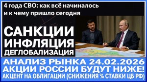 Анализ рынка 24.02 / Ровно 4 года прошло с момента начала Сво / Санкции, Кризис / Акции и Офз России