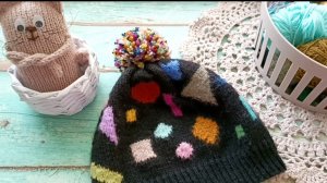 Интарсия. Вяжу митенки на машине.