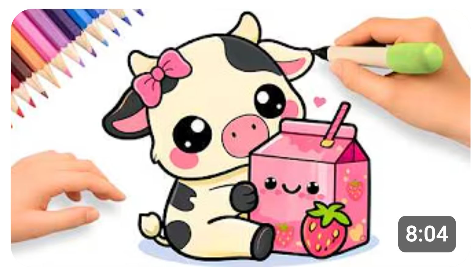 КАК НАРИСОВАТЬ КОРОВКУ В СТИЛЕ КАВАИ С КЛУБНИЧНЫМ ЙОГУРТОМ смотреть онлайн