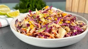 Этот САЛАТ из капусты сметают ПЕРВЫМ ! Вся фишка в соусе! Салат "Коул Слоу"