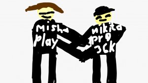 Объятия с Никитой! Делал арт!