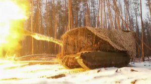 Танк Т-90М "Прорыв" громит противника на Красно-Лиманском направлении.