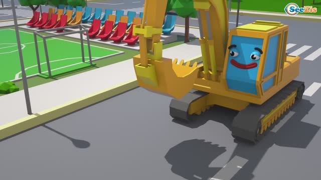 Оранжевый экскаватор. Мультик для детей