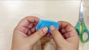 Очень простой голубой цветок своими руками. МК цветок из глиттерного фоамирана