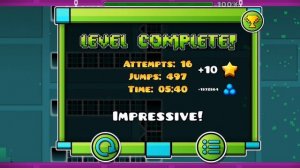 Прошёл уровень demon mixed в geometry dash. 😈