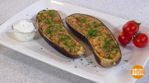 Готовим баклажаны-лодочки, фаршированные овощами. Доброе утро. Фрагмент выпуска от 24.02.2026