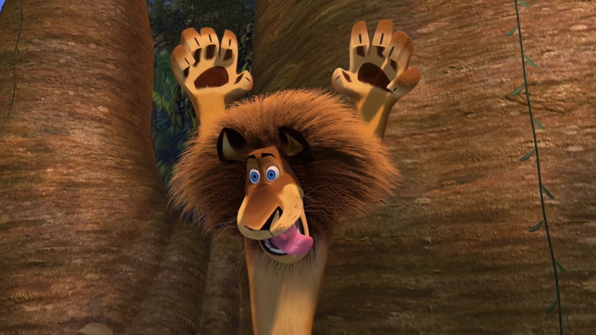 Алекс превращается в хищника и пытается съесть Мартина