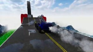 Длинные машины против радужного портала в процессе разборки