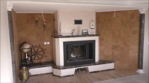 Камин в облицовке из кирпича. Белогорка.