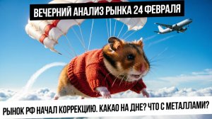 Вечерний анализ рынка 24 февраля. Рынок РФ упал! Какао на дне? Металлы и нефть уйдут вниз?