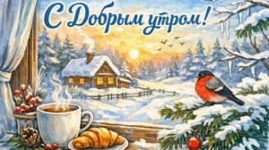 Доброе зимнее утро. Шикарная музыкальная открытка.