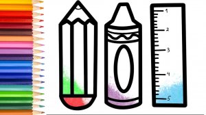 Мультик для детей  - Как нарисовать КАРАНДАШ И ЛИНЕЙКУ/Простой рисунок для детей