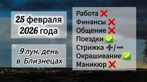 Гороскоп дня 25 февраля 2026 года, лунный день