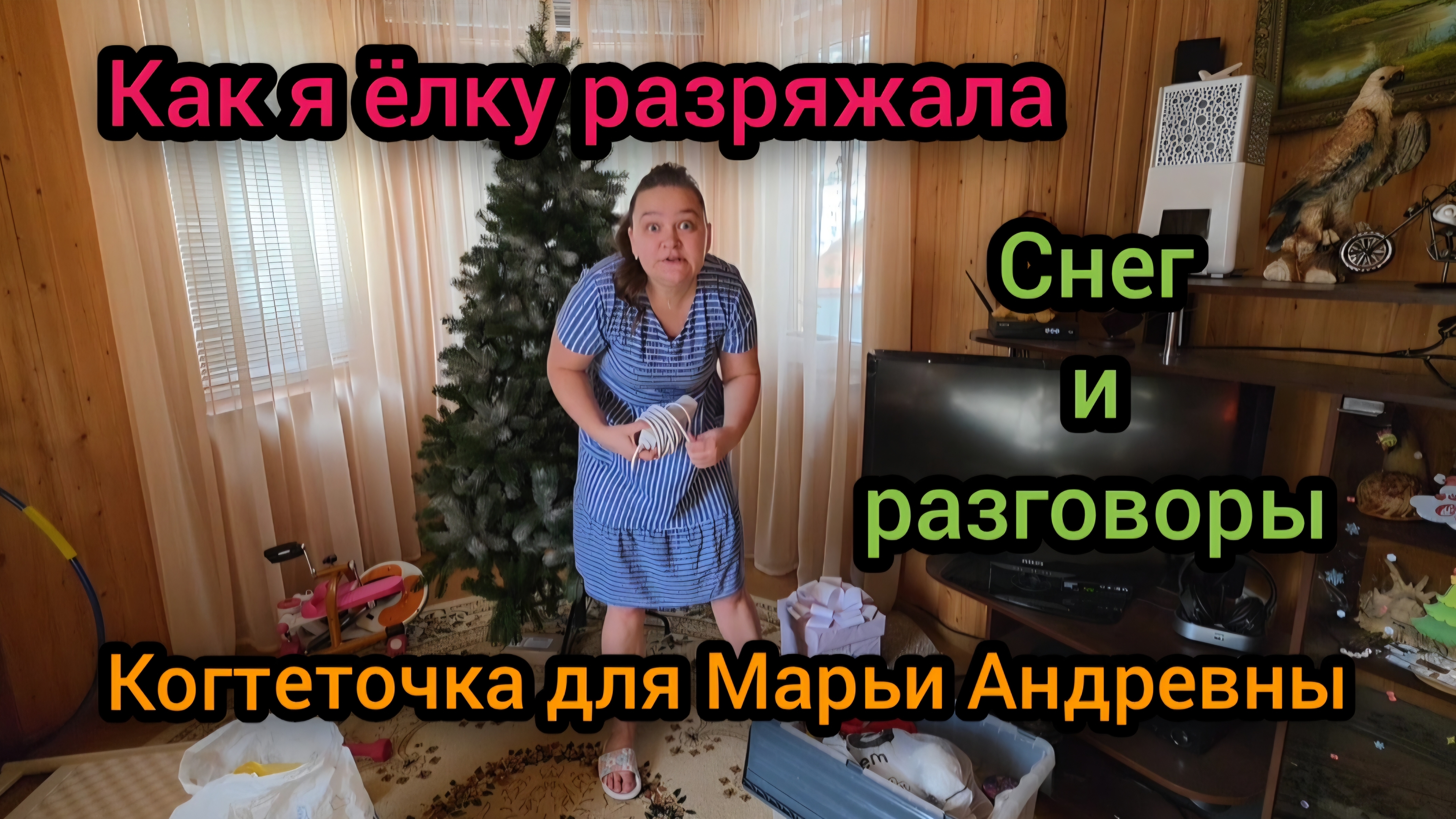 ☃️ 23 Февраля 2026 год Как я ёлку разряжала Снег и разговоры Когтеточка для Марьи Андревнвы