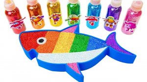 Мультики для детей и малышей. Учимся делать своими руками Радужную маленькую акулу с блестками.