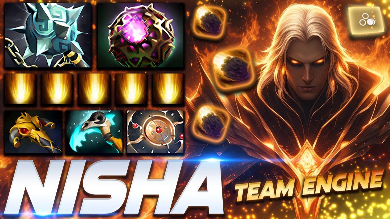 Nisha Invoker Team Engine — профессиональный геймплей в Dota 2 [Смотри и учись]