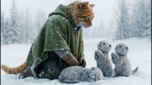 Храбрый кот спас брата и сестру — одиноких котят, попавших в снежную бурю... А потом случилось чудо