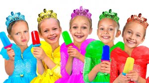 Пять принцесс учатся готовить мороженое с Майей и Машей