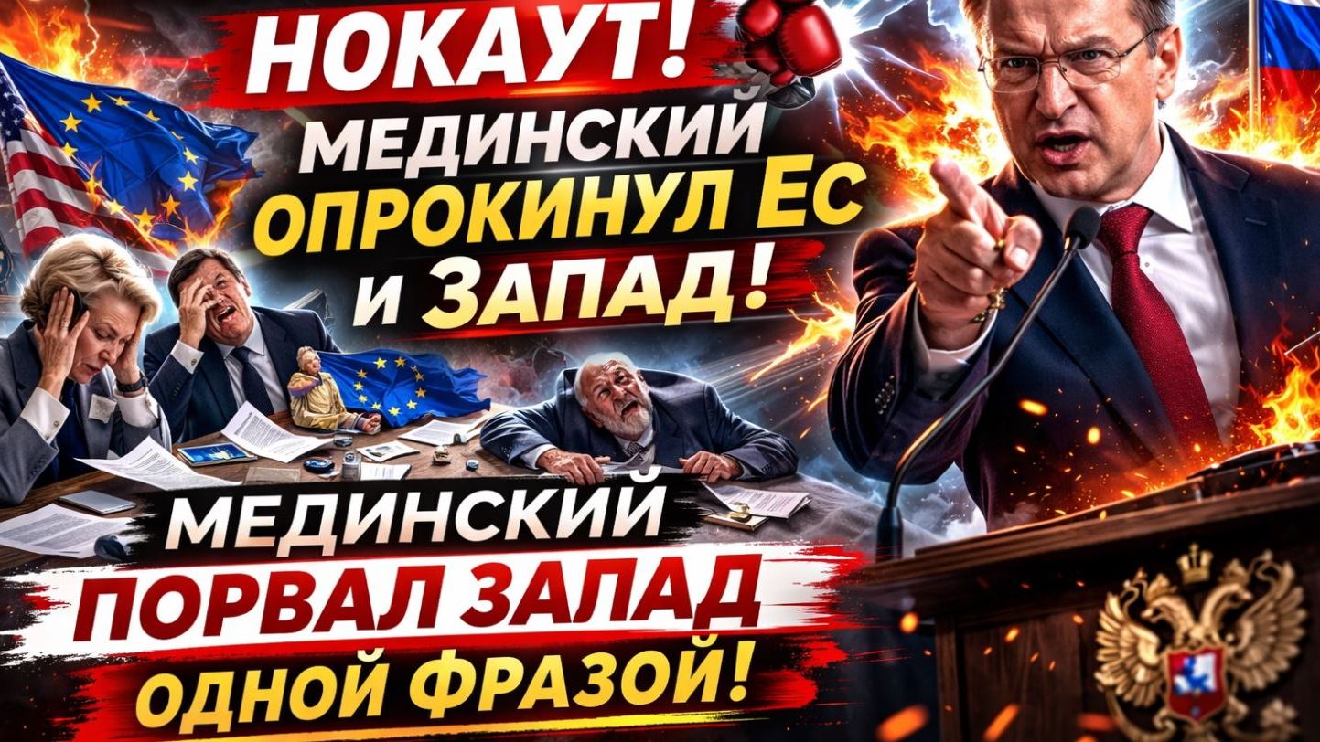 В ЗАЛЕ ВСЕ ВСТАЛИ!. Мединский опрокинул ЕС и Запад Мединский ПОРВАЛ ЗАПАД Одной ФРАЗОЙ смотреть онлайн