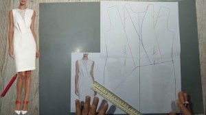 Моделирование. Платье с фигурной линией талии и глубокими защипами. Выкройка № 1970.